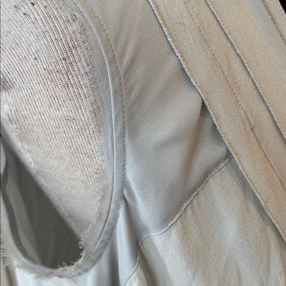 All Saints Lewis Lew Light Gray 100% silk black zip front Sleeveless Mini Dress - Picture 5 of 12